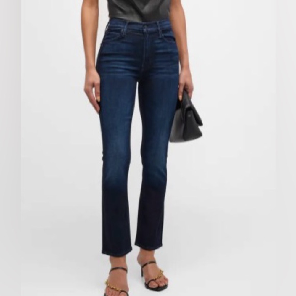 MOTHER mid rise dazzler ankle dark blue jean